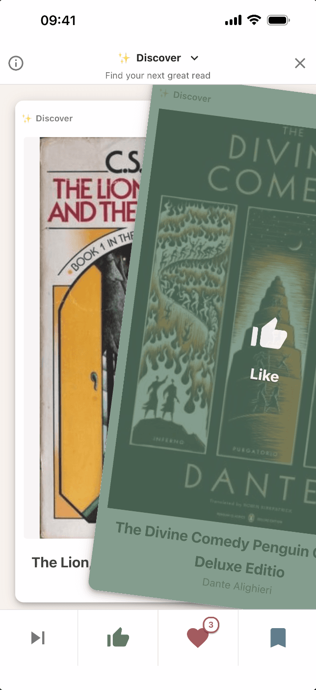 Discover swipe voting preview